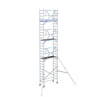 Rollgerüst Euroscaffold Professionell 75x190 9,2m Arbeitshöhe Carbonplattform gegen Fassade