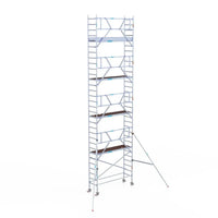 Rollgerüst Euroscaffold Professionell 75x250 10,2m Arbeitshöhe Carbonplattform gegen Fassade