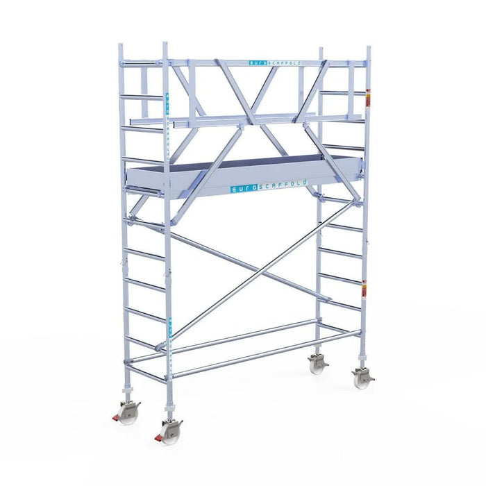 Rollgerüst Euroscaffold Professionell 75x250 4,2m Arbeitshöhe Carbonplattform freistehend - Gerüstexpress.de