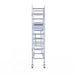 Rollgerüst Euroscaffold Professionell 75x250 4,2m Arbeitshöhe Carbonplattform gegen Fassade - Gerüstexpress.de