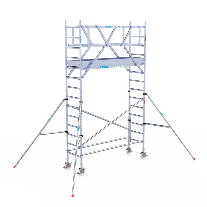 Rollgerüst Euroscaffold Professionell 75x250 5,2m Arbeitshöhe Carbonplattform freistehend - Gerüstexpress.de