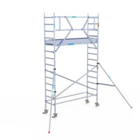 Echafaudage roulant Euroscaffold Professional 75x250 hauteur de travail 5,2m plateforme carbone contre façade