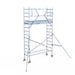 Rollgerüst Euroscaffold Professionell 75x250 5,2m Arbeitshöhe Carbonplattform gegen Fassade - Gerüstexpress.de