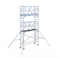Echafaudage roulant Euroscaffold Professional 75x250 hauteur de travail 6,2m plateforme carbone autoportante