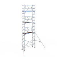 Rollgerüst Euroscaffold Professionell 75x250 9,2m Arbeitshöhe Carbonplattform gegen Fassade