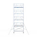 Rollgerüst Euroscaffold Professionell 75x305 10,2m Arbeitshöhe Carbonplattform gegen Fassade - Gerüstexpress.de