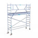 Rollgerüst Euroscaffold Professionell 75x305 4,2m Arbeitshöhe Carbonplattform gegen Fassade - Gerüstexpress.de