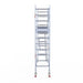 Rollgerüst Euroscaffold Professionell 75x305 4,2m Arbeitshöhe Carbonplattform gegen Fassade - Gerüstexpress.de