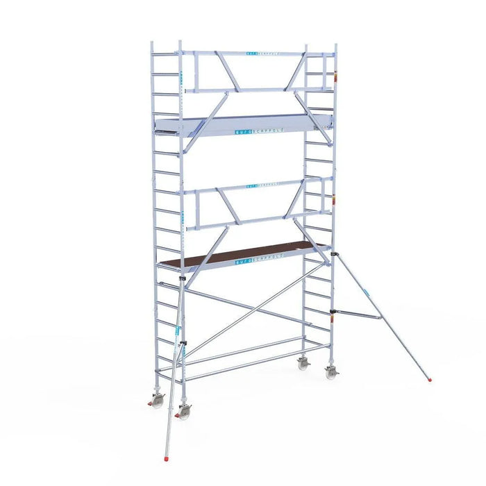 Rollgerüst Euroscaffold Professionell 75x305 6,2m Arbeitshöhe an der Fassade - Gerüstexpress.de