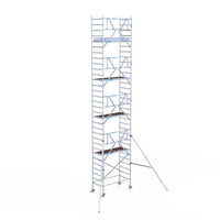 Rollgerüst Euroscaffold Professionell 90x190 10,2m Arbeitshöhe Carbonplattform gegen Fassade