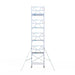 Rollgerüst Euroscaffold Professionell 90x190 10,2m Arbeitshöhe Carbonplattform gegen Fassade - Gerüstexpress.de
