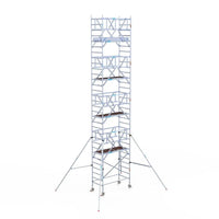 Echafaudage roulant Euroscaffold Professional 90x190 hauteur de travail 10,2m autoportant
