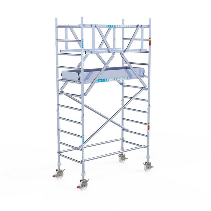 Rollgerüst Euroscaffold Professionell 90x190 4,2m Arbeitshöhe Carbonplattform freistehend - Gerüstexpress.de