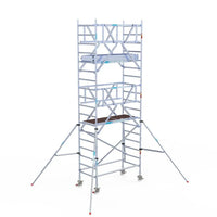 Echafaudage roulant Euroscaffold Professional 90x190 hauteur de travail 6,2m plateforme carbone autoportante