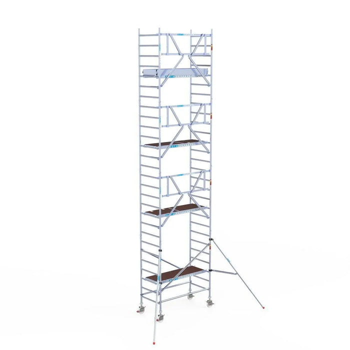Rollgerüst Euroscaffold Professionell 90x190 9,2m Arbeitshöhe an der Fassade - Gerüstexpress.de