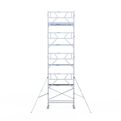 Rollgerüst Euroscaffold Professionell 90x250 10,2m Arbeitshöhe an der Fassade - Gerüstexpress.de