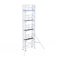 Rollgerüst Euroscaffold Professionell 90x250 10,2m Arbeitshöhe Carbonplattform gegen Fassade