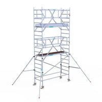 Echafaudage roulant Euroscaffold Professional 90x250 hauteur de travail 6,2m plateforme carbone autoportante