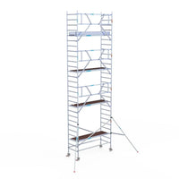 Rollgerüst Euroscaffold Professionell 90x250 9,2m Arbeitshöhe Carbonplattform gegen Fassade