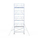 Rollgerüst Euroscaffold Professionell 90x305 10,2m Arbeitshöhe Carbonplattform gegen Fassade - Gerüstexpress.de