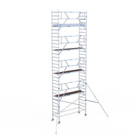 Rollgerüst Euroscaffold Professionell 90x305 10,2m Arbeitshöhe Carbonplattform gegen Fassade
