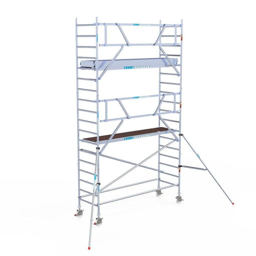 Rollgerüst Euroscaffold Professionell 90x305 6,2m Arbeitshöhe an der Fassade - Gerüstexpress.de