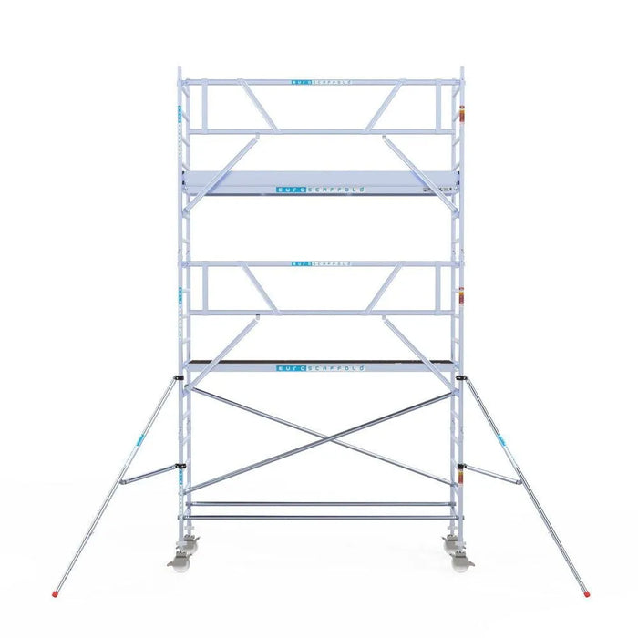 Rollgerüst Euroscaffold Professionell 90x305 6,2m Arbeitshöhe an der Fassade - Gerüstexpress.de