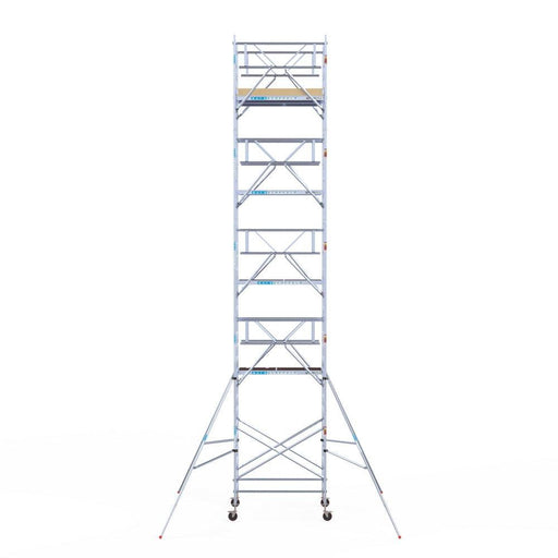 Rollgerüst Euroscaffold Basic Plus 135x190 11,2m Arbeitshöhe freistehend mit Carbon - GerüstExpress
