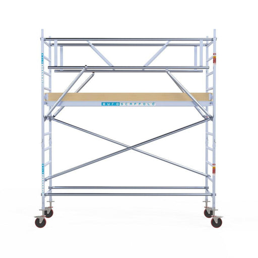 Rollgerüst Euroscaffold Basic Plus 90x305 4,2m Arbeitshöhe freistehend mit Carbon - GerüstExpress