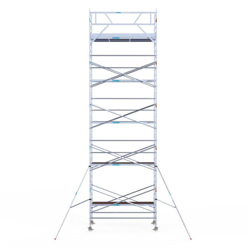 Rollgerüst Euroscaffold Original 135x305 11,2m Arbeitshöhe an der Fassade - GerüstExpress