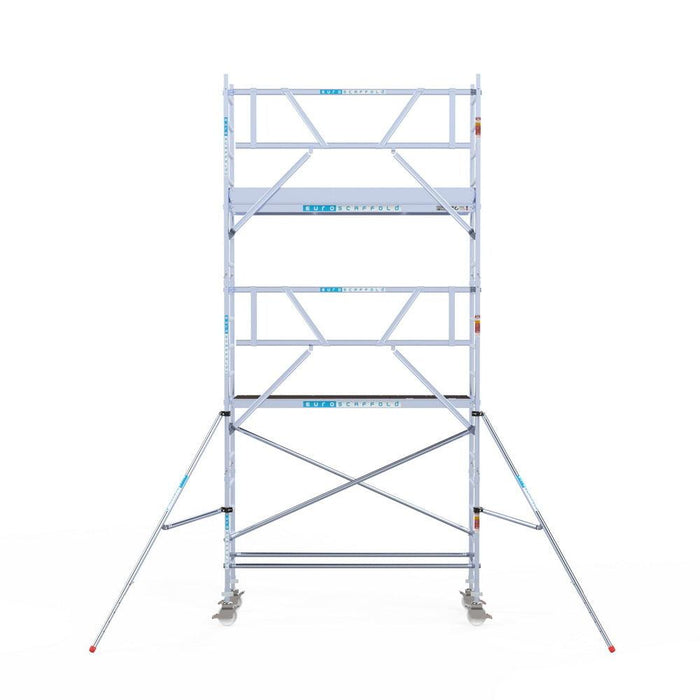 Rollgerüst Euroscaffold Professionell 75x250 6,2m Arbeitshöhe an der Fassade - GerüstExpress
