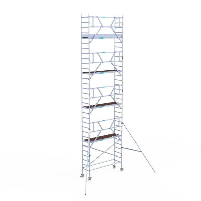 Rollgerüst Euroscaffold Professionell 75x250 10,2m Arbeitshöhe an der Fassade - GerüstExpress