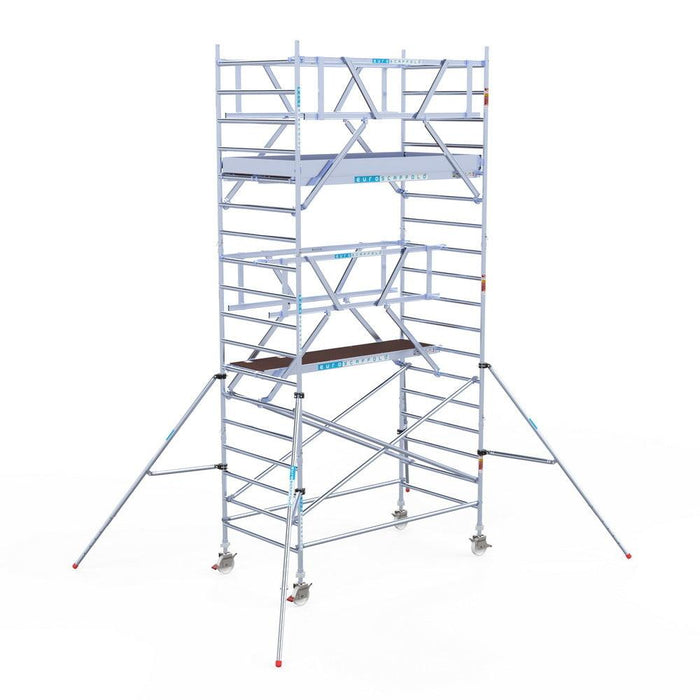 Rollgerüst Euroscaffold Professionell 135x250 6,2m Arbeitshöhe freistehend - GerüstExpress