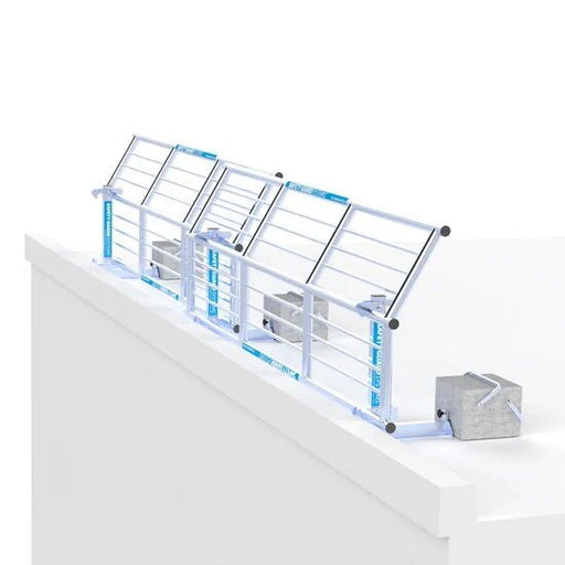 SGS Slim Plus Dachkantenschutz 3 - 30 Meter Komplettset für Flachdächer – Profi Schutzsystem - Gerüstexpress.de