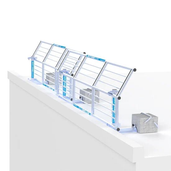 SGS Slim Plus Dachkantenschutz 3 - 30 Meter Komplettset für Flachdächer – Profi Schutzsystem - Gerüstexpress.de