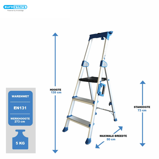 UP Haushaltstreppe mit 3 Stufen - Gerüstexpress.de