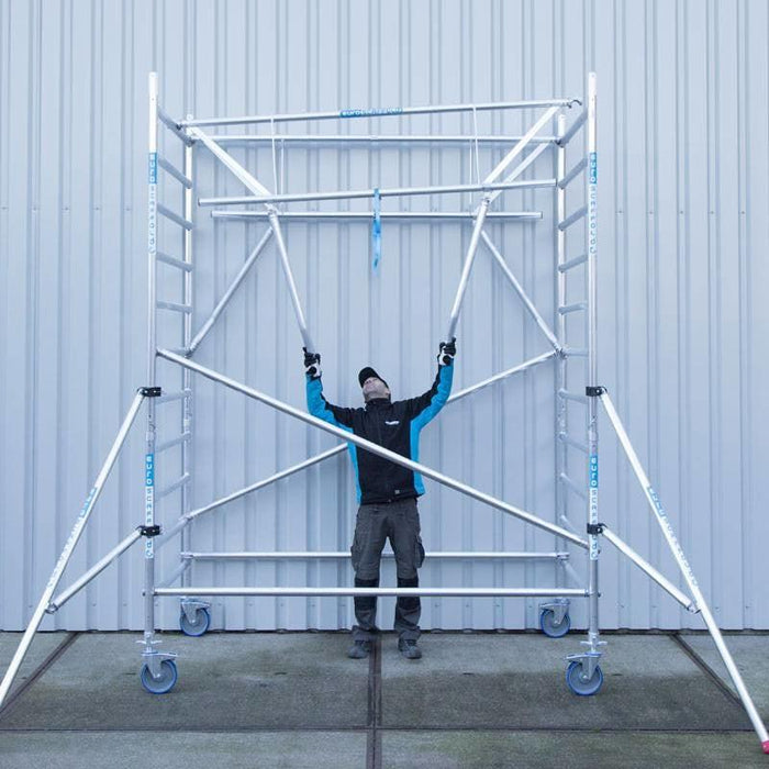 Rollgerüst Euroscaffold Professionell 75x190 6,2m Arbeitshöhe freistehend - GerüstExpress