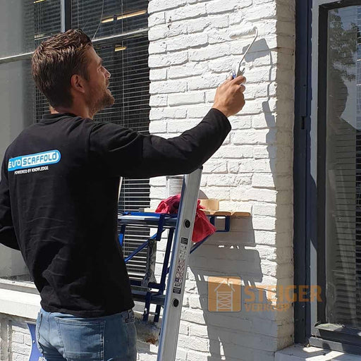 Wandhalterung Leitern Blau (Sprosse 40 mm) - Gerüstexpress.de