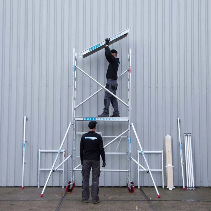 Zimmergerüst Kompaktmodul 1+2+3 75x140 5,8m Arbeitshöhe Gummirad mit Stahlspindel - Gerüstexpress.de