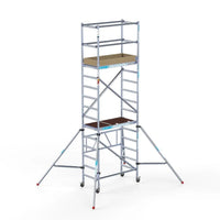 Scaffolding compact module 1+2+3 75x140 5.8m working height rubber wheel with steel spindle